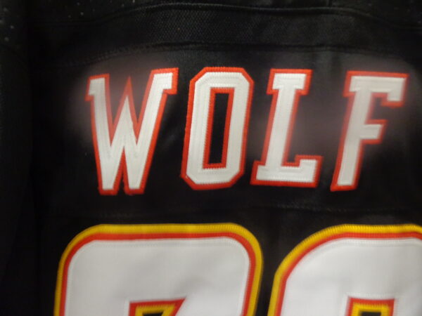 Calgary Flames #32 Dustin Wolf Blasty Horse 3rd Alternate Jersey